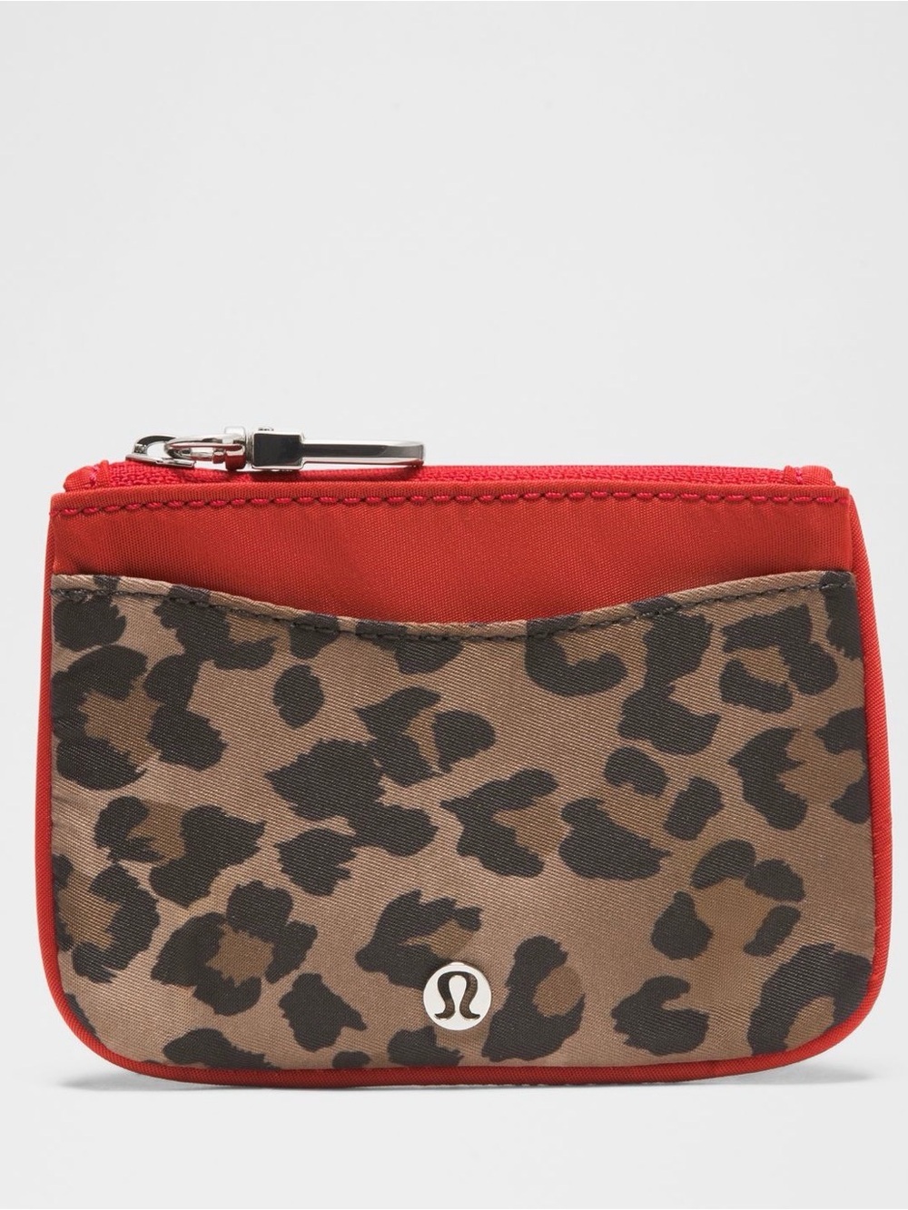 lululemon athletica Red and Brown Leopard Card Pouch